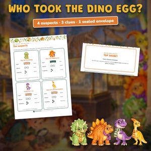 Anniversaire Dinosaure Jeu à Imprimer, Escape Game Enfant 6-10 Ans, Fête Dinosaures, Jeu d'Enquête et Chasse au Trésor Maison, 2 Niveaux image 10