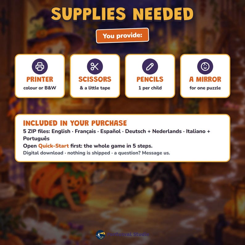 Printable Halloween Escape Room for Kids Ages 6-10, Two Difficulty Levels, Halloween Mystery Game & Treasure Hunt at Home image 13
