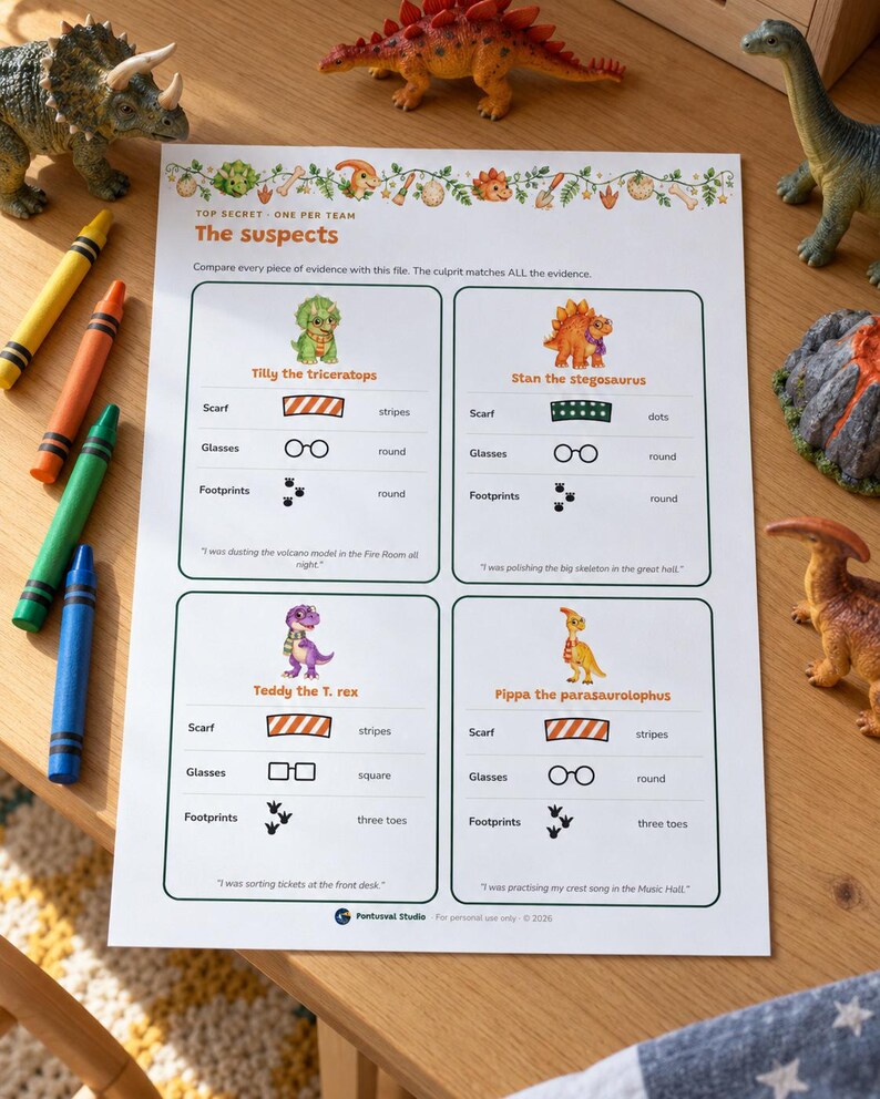 Anniversaire Dinosaure Jeu à Imprimer, Escape Game Enfant 6-10 Ans, Fête Dinosaures, Jeu d'Enquête et Chasse au Trésor Maison, 2 Niveaux image 2