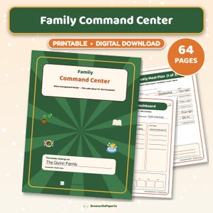 Centro di comando familiare - Raccoglitore stampabile / Agenda per la gestione della casa in PDF compilabile / Calendario pasti, pulizie, faccende domestiche, scuola