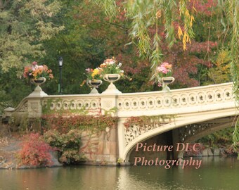 Fine Art Photography - Bow Bridge with beautiful fall colors , Central Park,  New York City