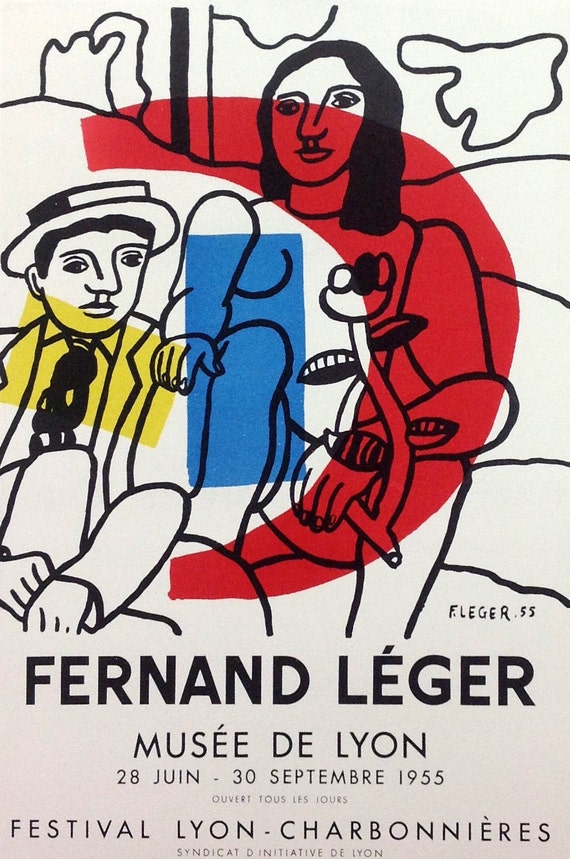 1959 Mini Poster Lithograph ORIGINAL Print Fernand Leger Sculptures Polychromes