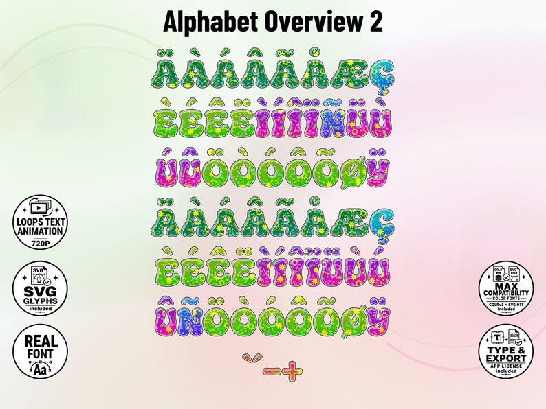 Doodle-Pop-01 - Pop Art Stacked Doodle Color Font | Warp Effects & SVG/PNG Export App image 6