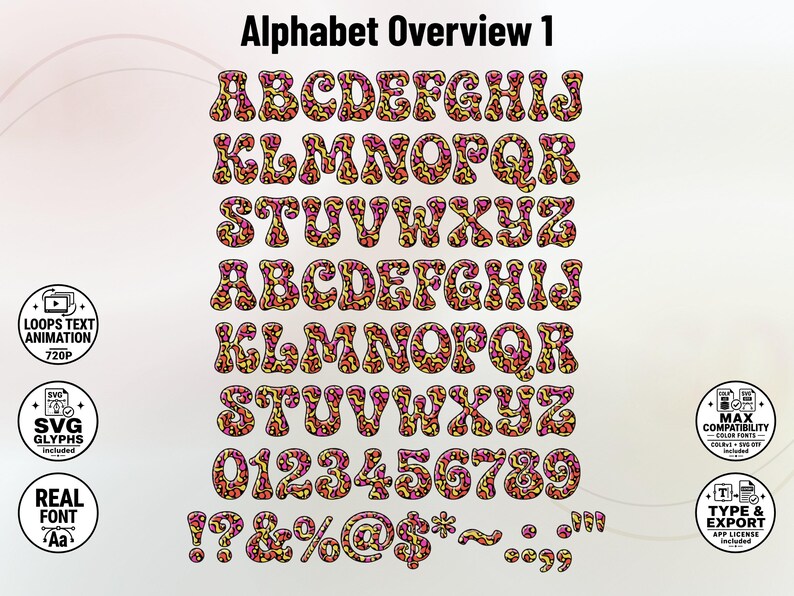 Psychedelic-02 – Groovy Psychedelic Stacked Color Font | Warp Effects & SVG/PNG Export App image 5