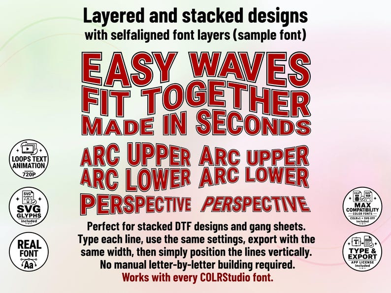 Doodle-Pop-01 - Pop Art Stacked Doodle Color Font | Warp Effects & SVG/PNG Export App image 7