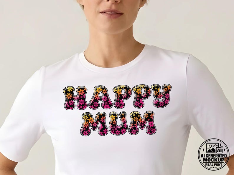 70s Flowers – Groovy Floral Stacked Color Font | Warp Effects & SVG/PNG Export App image 4