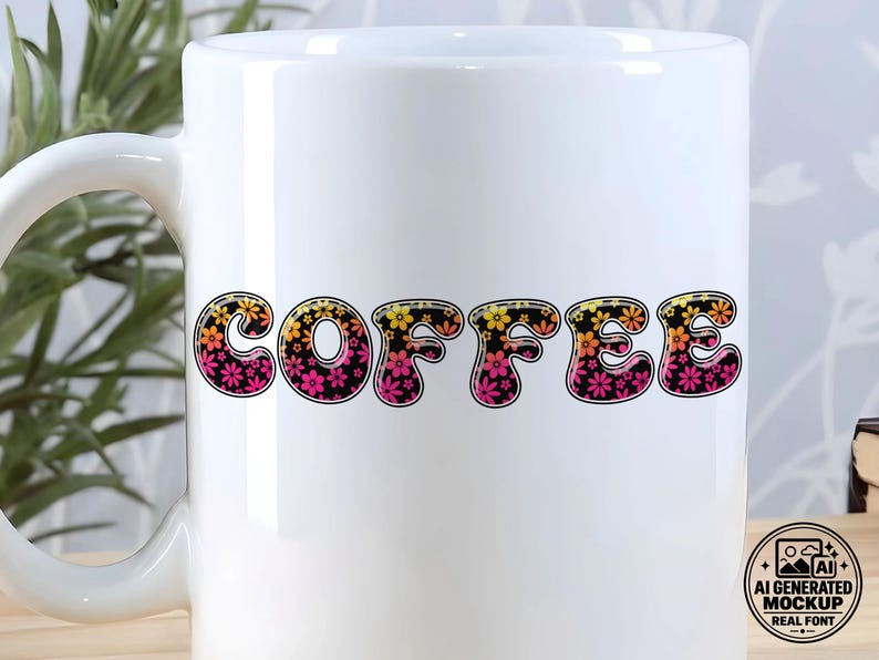 70s Flowers – Groovy Floral Stacked Color Font | Warp Effects & SVG/PNG Export App image 3