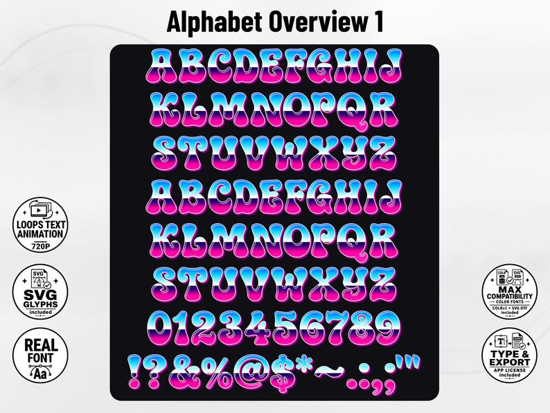 Retrowave-Sunset-01 - Synthwave Arcade Inspired Stacked Color Font | Warp Effects & SVG/PNG Export App image 5