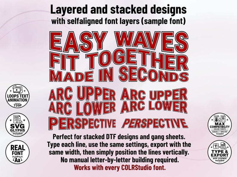 Flowerpower-03 - 70s-Inspired Flowerpower Stacked Color Font | Warp Effects & SVG/PNG Export App image 7