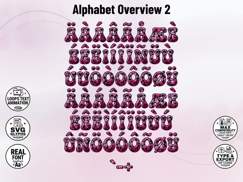 Flowerpower-03 - 70s-Inspired Flowerpower Stacked Color Font | Warp Effects & SVG/PNG Export App image 6