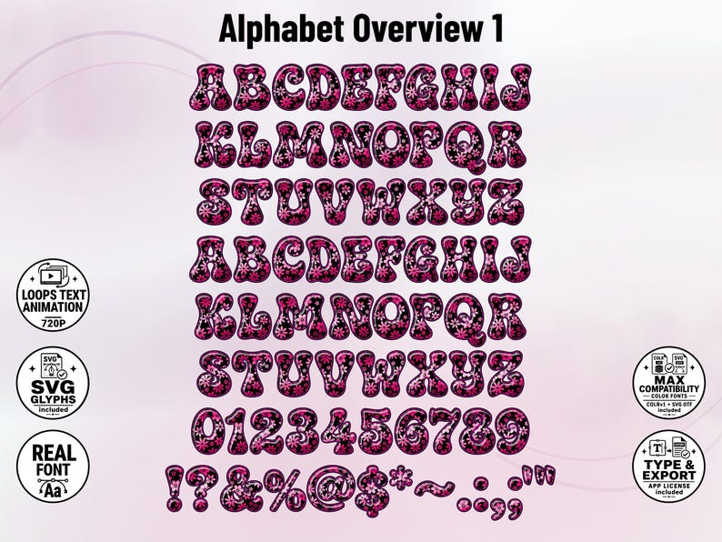 Flowerpower-03 - 70s-Inspired Flowerpower Stacked Color Font | Warp Effects & SVG/PNG Export App image 5