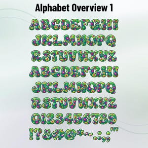 Flowerpower-02 - Retro Flower-Power Stacked Color Font | Warp Effects & SVG/PNG Export App image 5