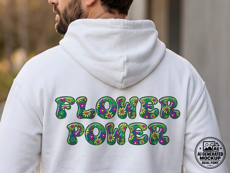 Flowerpower-02 - Retro Flower-Power Stacked Color Font | Warp Effects & SVG/PNG Export App image 3