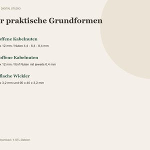 Kabel Organizer STL Set – 2 offene Kabelablagen und 2 Kabelwickler, Schreibtisch Ordnung, 4 Dateien für 3D Druck image 2