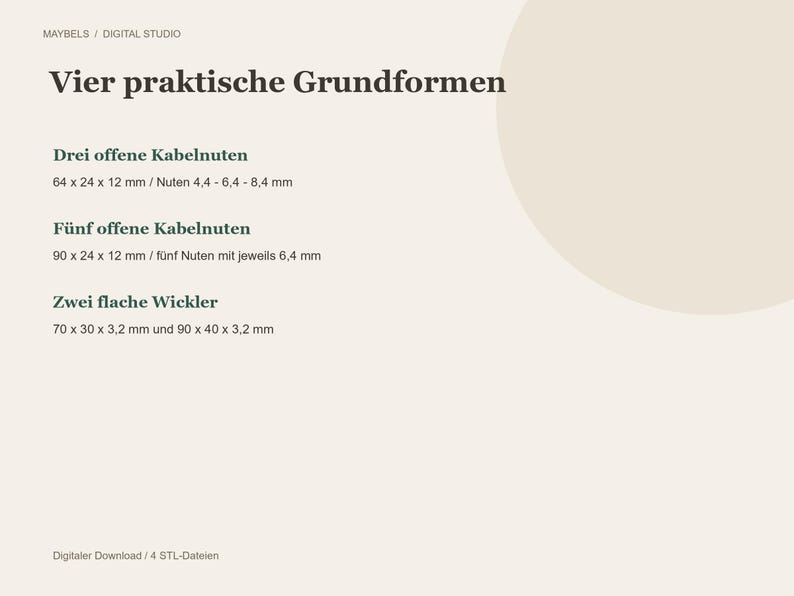 Kabel Organizer STL Set – 2 offene Kabelablagen und 2 Kabelwickler, Schreibtisch Ordnung, 4 Dateien für 3D Druck image 2