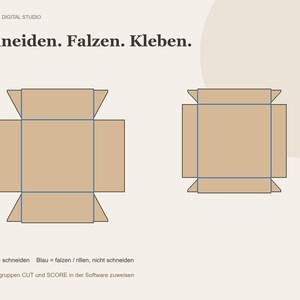 Gift Box SVG Set with Lid – 3 Sizes, 6 Cut Files with Separate Fold Paths, Paper Box Template A4 image 2