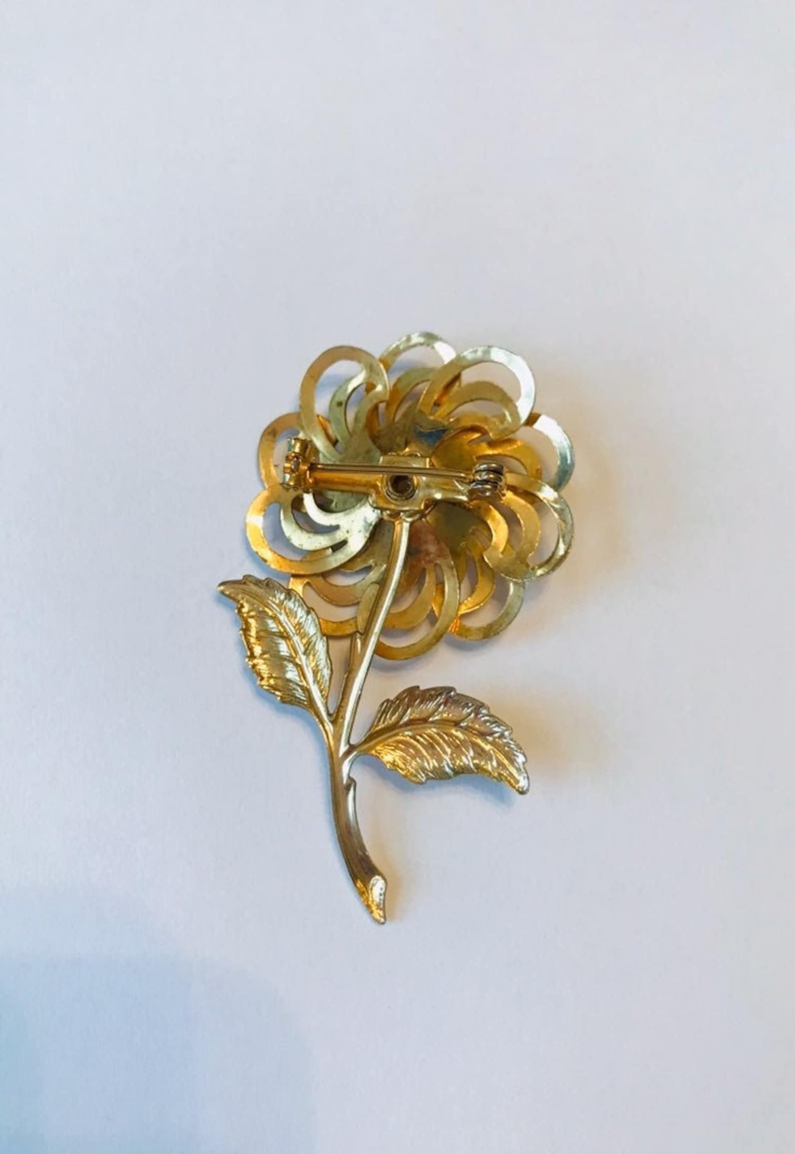Broche Vintage Rossi Bijoux En Métal Doré Avec étoile Et Perle - Années 80/90, Made In France