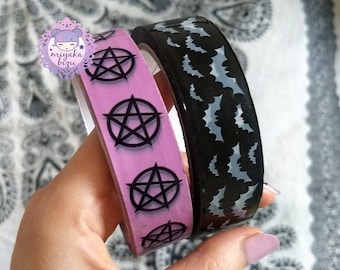 gothic TAPE 45 METRES for scrapbooking jurnaling packing letter, decorative deco pastel goth grunge emo metal punk witchy accessory