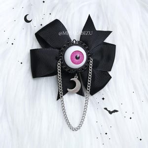 Horquilla para el cabello con forma de ojo gótico pastel, horquilla con forma de globo ocular estilo harajuku yami kawaii, accesorios para el cabello góticos lolita, espeluznantes y lindos, decoración japonesa, menhera, jirai kei