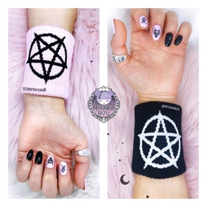 PENTAGRAMM ARMBAND pastell goth gothic ästhetische emo kreuz mond herz