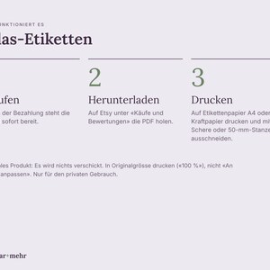 Glas-Etiketten zum Ausdrucken | Etiketten Einmachgläser rund & eckig PDF | Weckglas Etiketten Vintage Herbarium | Vorratskammer image 4
