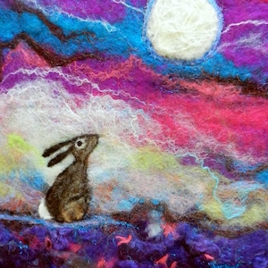 Believe in Magic - Grußkarte, brauner Hase im Winter