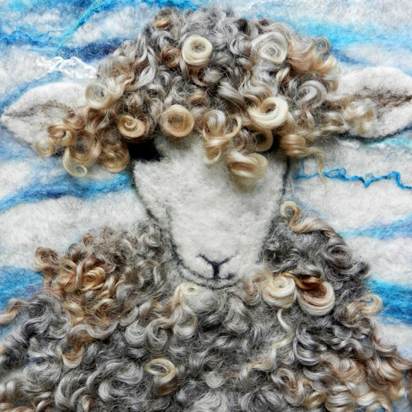 Curly Little Sheep - Blank Greetings Card