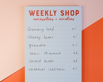 Shopping List Pad - Necessities And Niceties Magnetic Weekly Shopping List Pad - bloc-liste, bloc-notes, bloc-notes de cuisine, bloc-notes de shopping