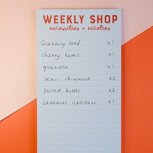 Shopping List Pad - Necessities And Niceties Magnetic Weekly Shopping List Pad - list pad, memo pad, kitchen notepad, shopping note pad