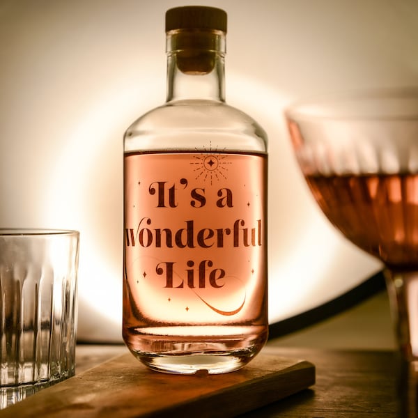 Christmas Decanter - |t's a Wonderful Life Drinks Decanter - glass decanter, christmas party, hostess gift, christmas gift, tableware, uk,