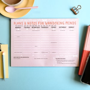 Back to School Stationery - Wandering Minds Weekly Planner - desk planner - new year organiser - university gift - gift for collegue