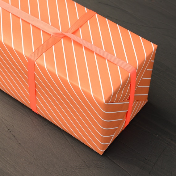 Orange Candy Cane Gift Wrap