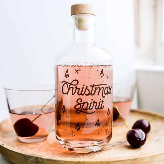 Christmas Spirit Glass Drinks Decanter