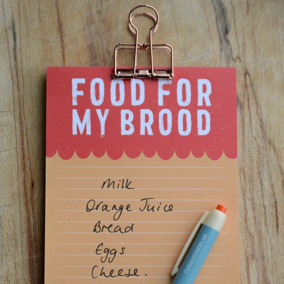 Food For My Brood Shopping List Pad