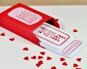 Random Notes of Love - Box of Letterpressed Notecards, perfect for Valentines Day, anniversaries and birthdays. Love, friendship, positive