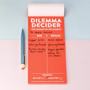 Mindfulness journal - Dilemma Decider Notepad - funny birthday gift, self care stationery, well being gift, best friend gift