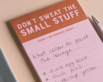 mindfulness journal - Don't Sweat the Small Stuff Notepad - well being gift for friend - self care stationery - mindfulness gift