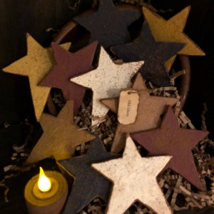 Primitive Americana Stars Bowl Fillers, Many color choices available