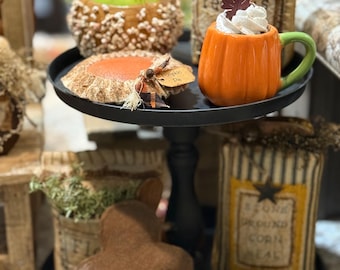 Primitive Faux Tiny Pumpkin Pie for Tiered Trays / 4 Inch