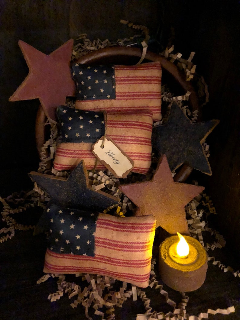 Primitive American Flags and Stars Bowl Fillers - Etsy