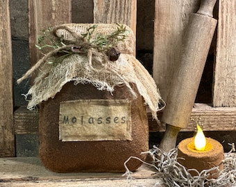 Primitive Faux Jar of Molasses Bowl Filler / Ornie