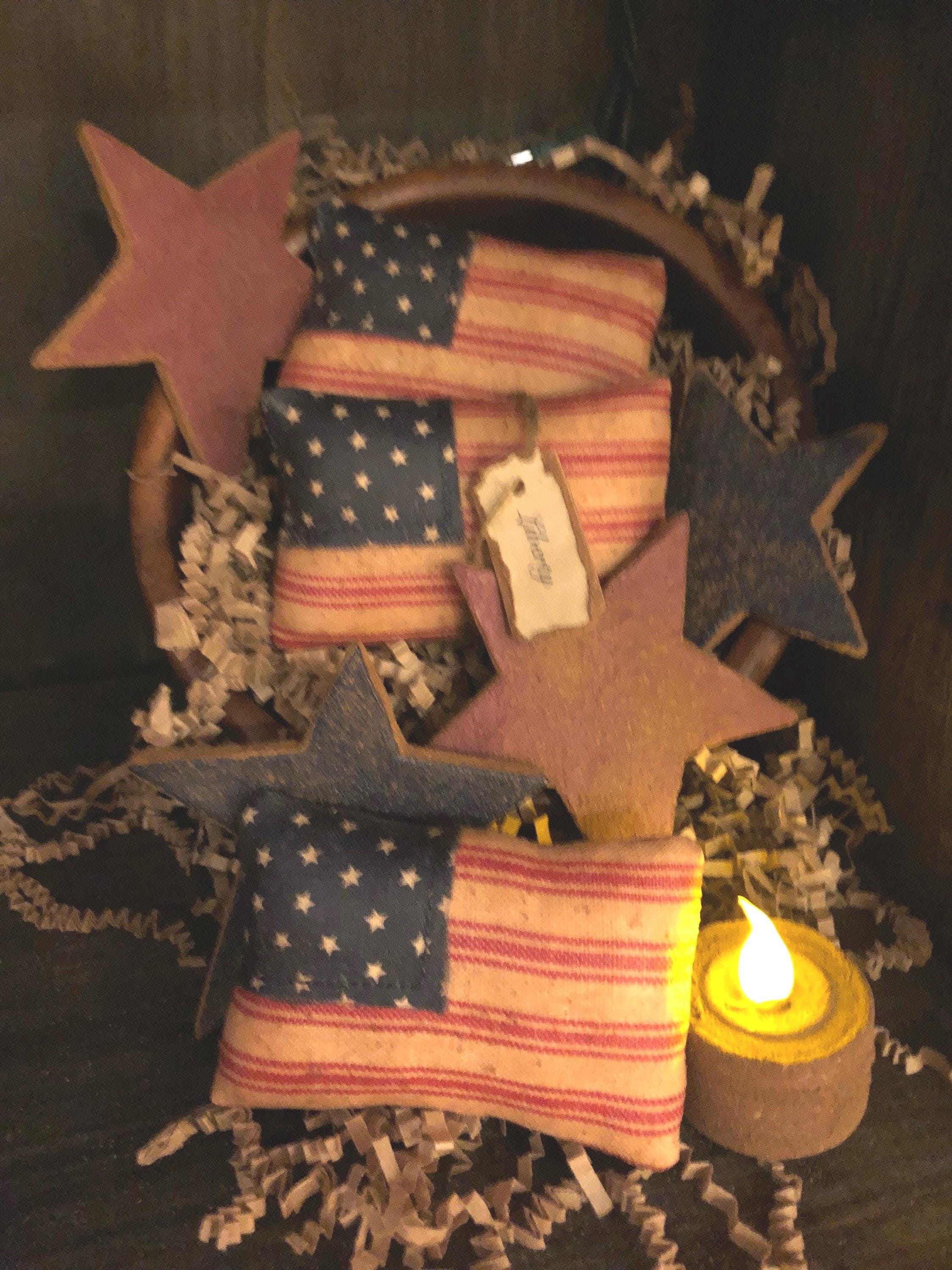 Primitive American Flags and Stars Bowl Fillers - Etsy