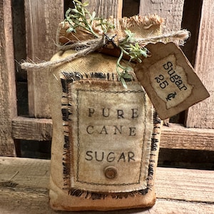Primitive Sugar Sack Bowl Filler / Tiered Tray Decor / Shelf Sitter/ Great Gift Idea