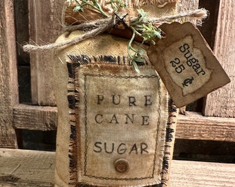 Primitive Sugar Sack Bowl Filler / Tiered Tray Decor / Shelf Sitter/ Great Gift Idea 5.5 Inches Tall