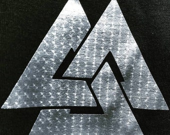 Holographic - Metallic - Valknut - T-shirt - SM-4XL - Black or White