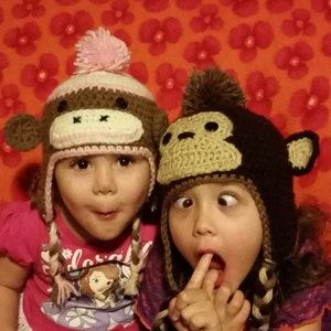 2PDFs Monkeys ALL Sizes Crochet Hat Pattern