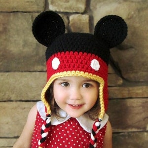 PDF Mickey ALL Sizes Crochet Hat Pattern