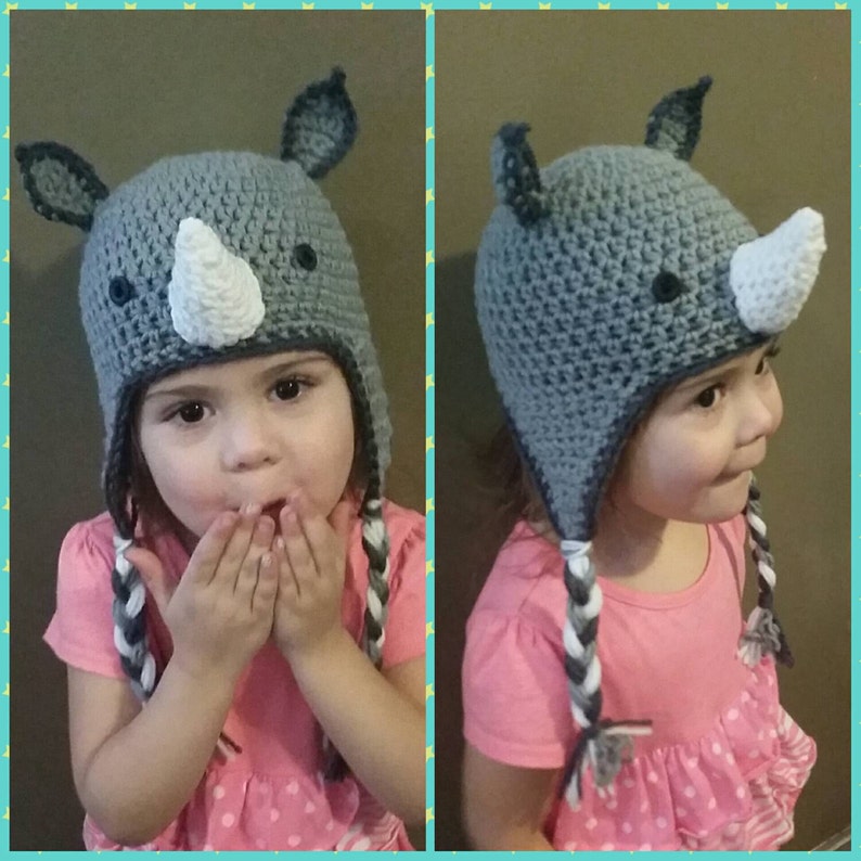 PDF: Rhino Earflap Hat image 1