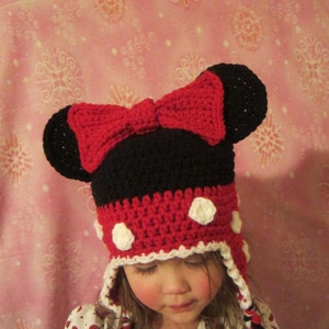 PDF Minnie ALL Sizes Crochet Hat Pattern