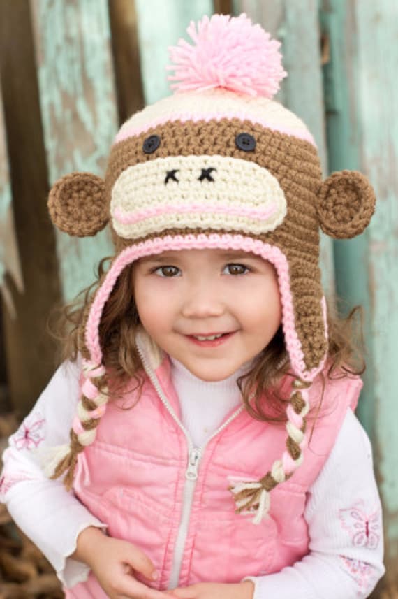 pink sock monkey hat